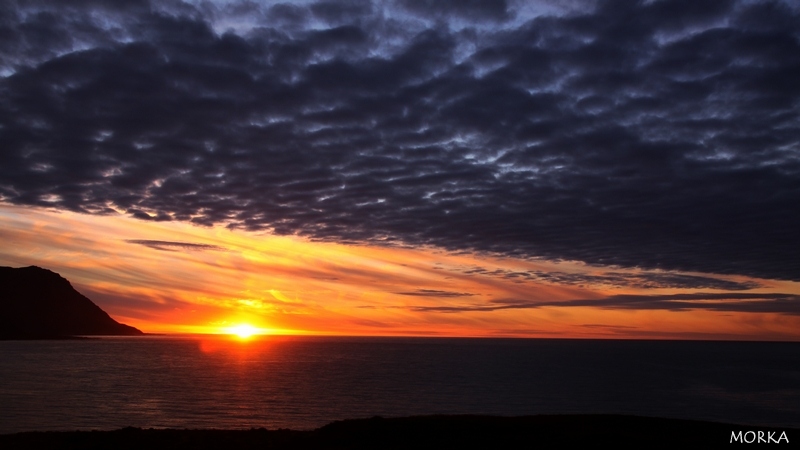 Sunset on Borgarfjörður, Iceland