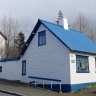 Maison bleue et blanche à Reykjavík
